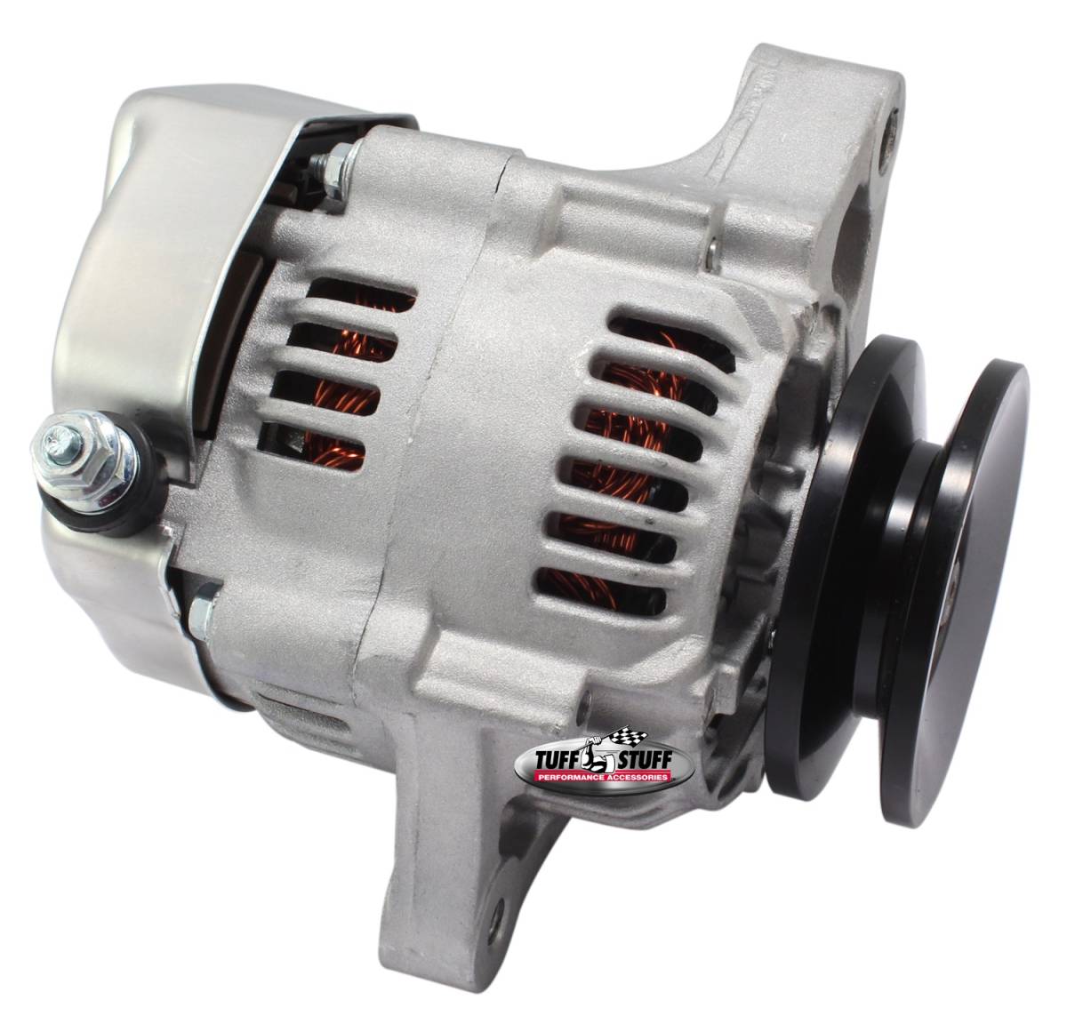 Tuff Stuff Performance - Alternator; 55 AMP - Compact Design - Ultra Mini Nippondenso - 1 Wire - Single Groove Pulley - For Use w/Cars w/Low Amp Requirement - Factory Cast PLUS+; 7512C