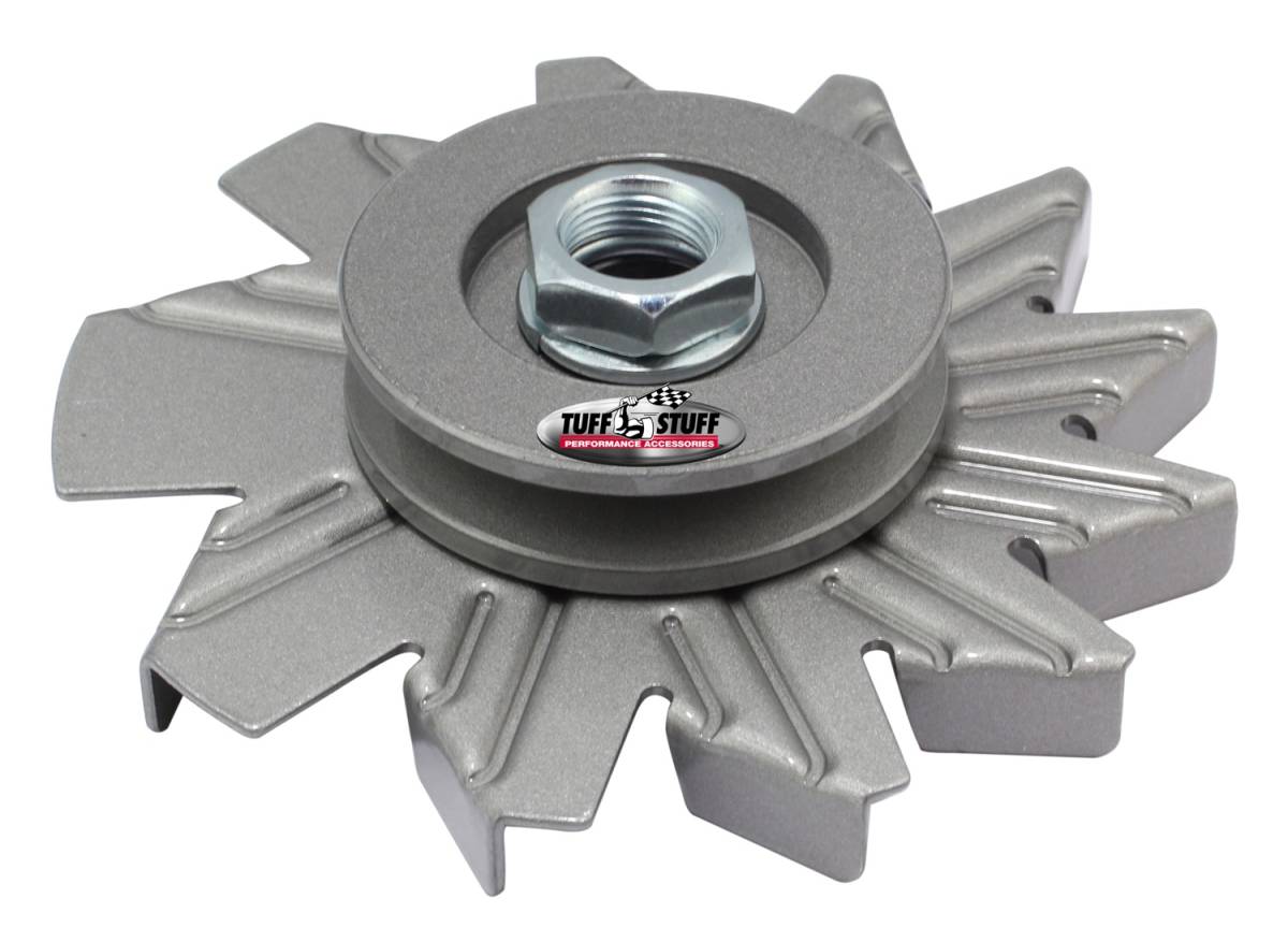 Tuff Stuff Performance - Alternator Pulley; Single V Groove Pulley - Incl. Fan/Lock Washer/Nut - As Cast; 7600AC