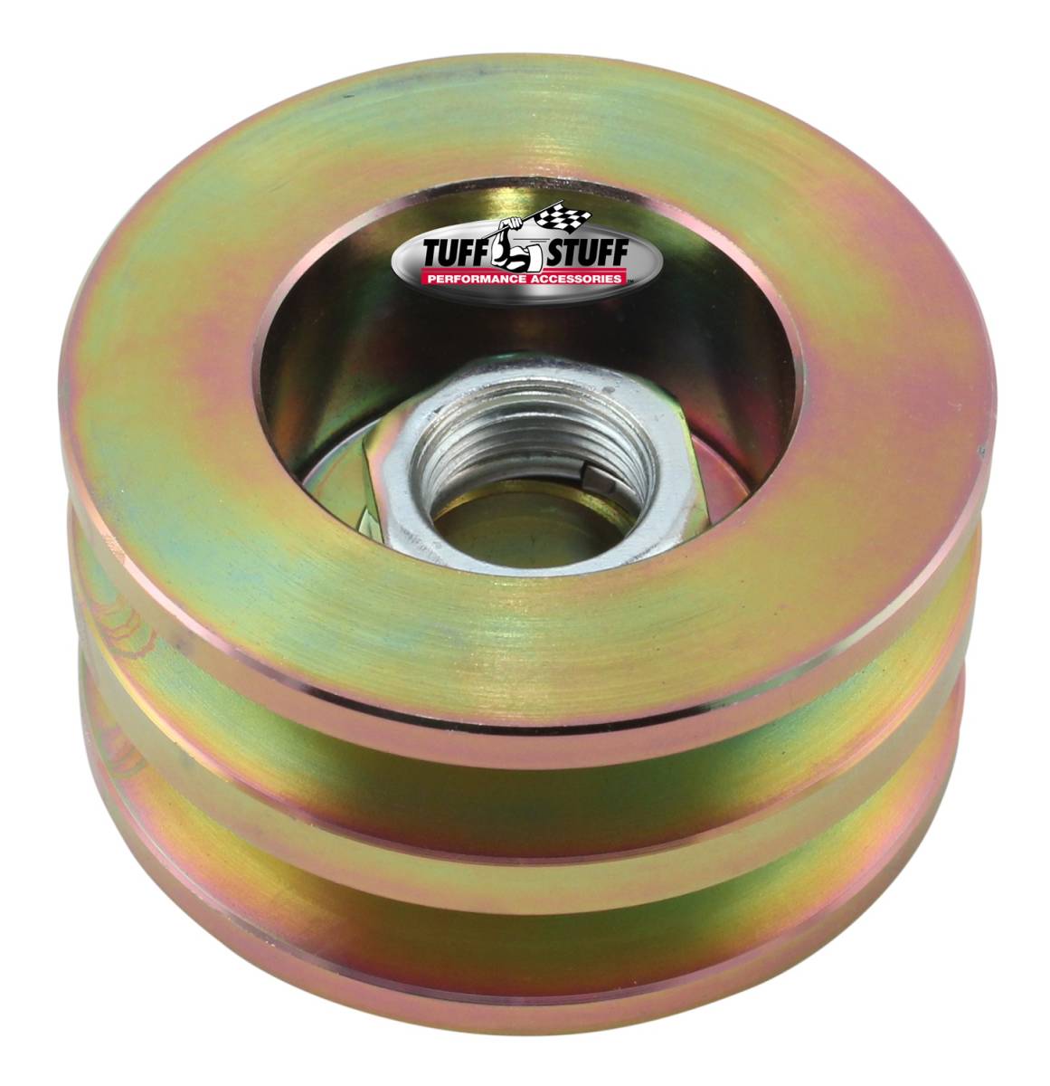 Tuff Stuff Performance - Alternator Pulley; 2.628 in. - Double V Groove - Incl. Lock Washer/Nut - Gold Zinc; 7610FD