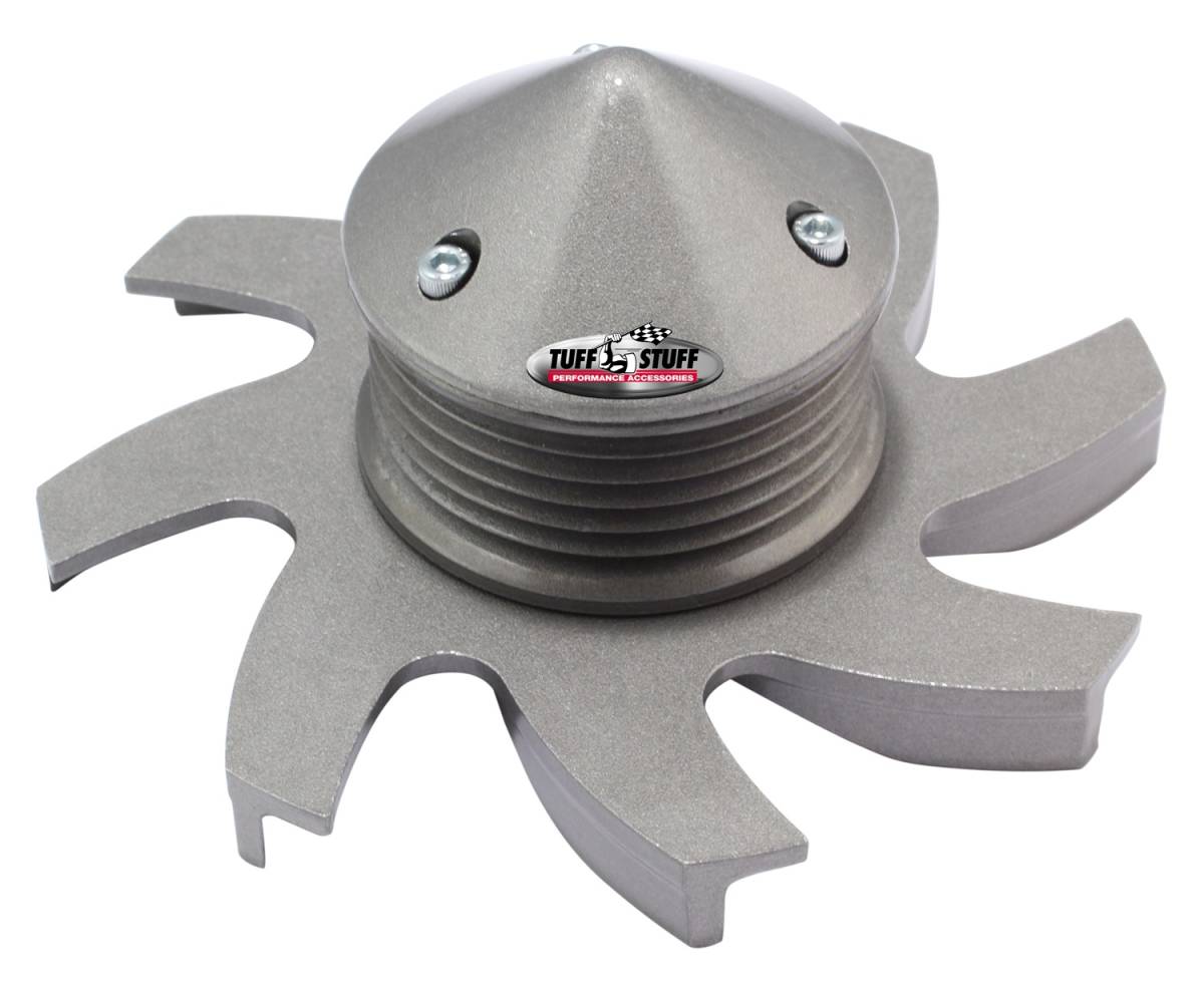 Tuff Stuff Performance - Alternator Pulley; 6 Groove Serpentine Pulley - Billet Style - Incl. Fan/Lock Washer/Nut - Factory Cast PLUS+; 7679DD