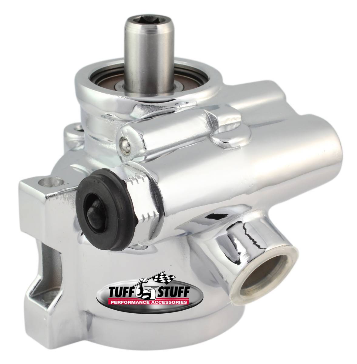 Tuff Stuff Performance - Power Steering Pump; GM Pressure Slip - w/Through Hole Mounting - Bottom Pressure Port - 1200 PSI - 3GPM - Polished Aluminum; 6170ALP-7