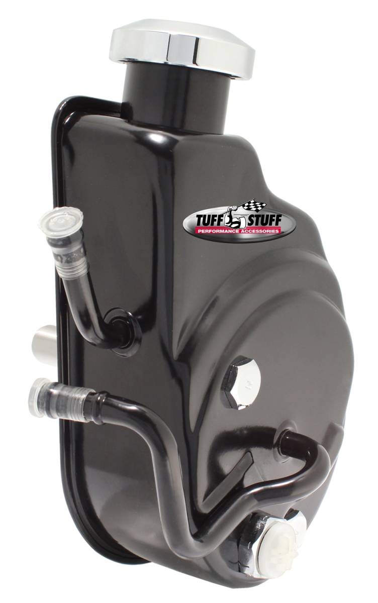 Tuff Stuff Performance - Power Steering Pump; Direct Fit - 3/4 in. Press Fit Shaft - 1200 PSI - 3/8 in.-16 Mtg. Holes - w/Hydro-Boost Brakes - Stealth Black; 6162B