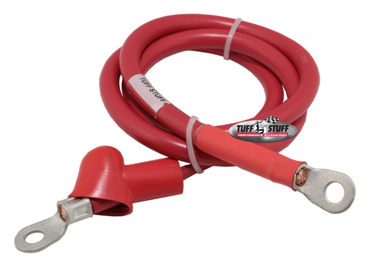 Tuff Stuff Performance - Alternator Harness; Charge Wire w/Boot - 36 in. Long - 4 Gauge Copper - Red; 754436