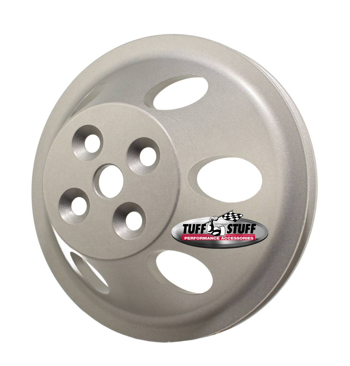 Tuff Stuff Performance - Water Pump Pulley; For Use w/Big Block Chevy Engines - Machined Aluminum - Factory Cast Plus - 1 Groove - Short Pump - 5/8 in. Pilot Hole; 9889F