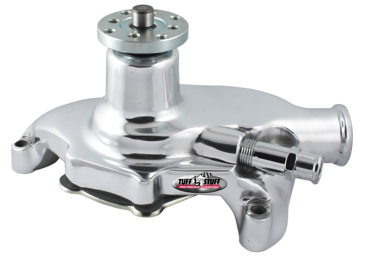 Tuff Stuff Performance - Water Pump; 5.625 in. Hub Height - 5/8 in. Pilot - Short - Flat Smooth Top And No Top Threaded Water Port - Polished; 1353NB