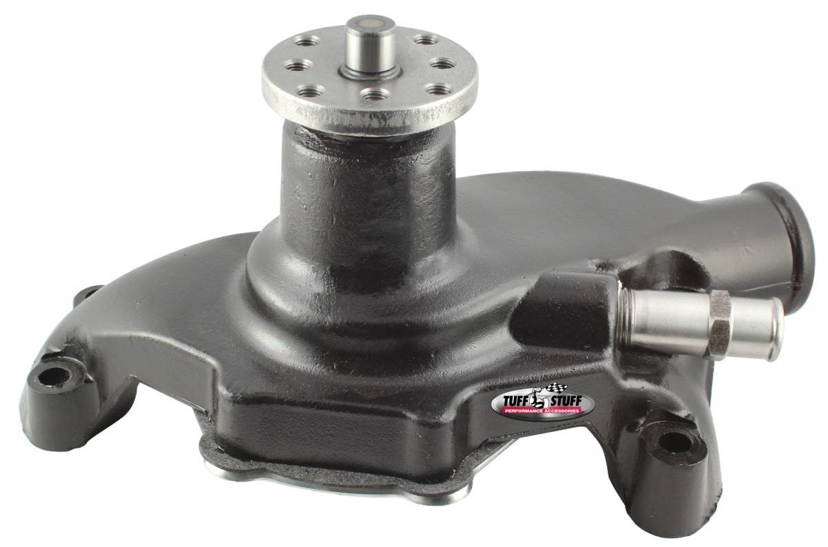 Tuff Stuff Performance - Water Pump; 5.625 in. Hub Height - 5/8 in. Pilot - Short - Flat Smooth Top And No Top Threaded Water Port - Stealth Black Powder Coat; 1353NC