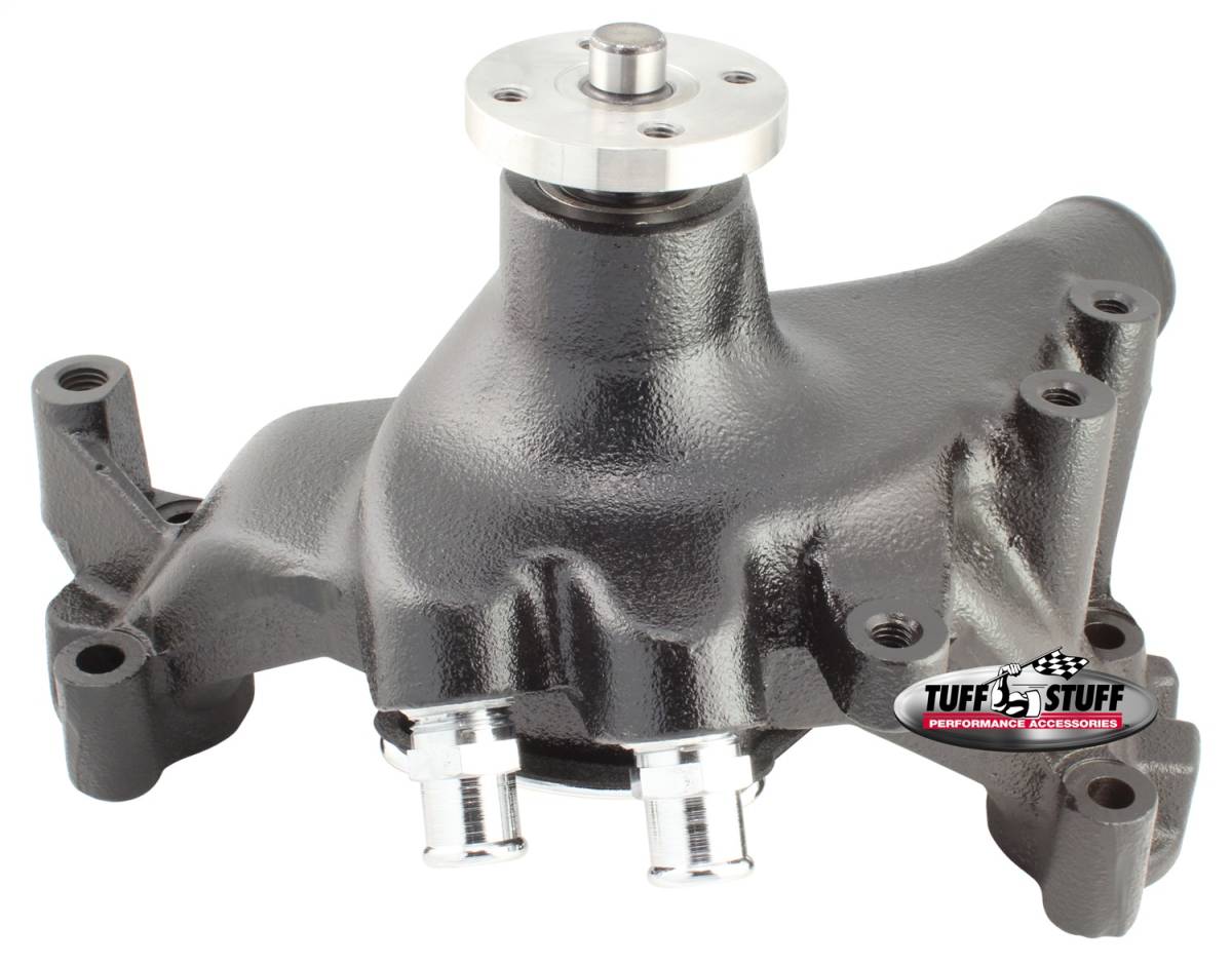 Tuff Stuff Performance - Water Pump; 7.281 in. Hub Height - 5/8 in. Pilot - Long - Reverse Rotation - Flat Smooth Top And (2) Threaded Water Ports - Stealth Black Powder Coat; 1493NC
