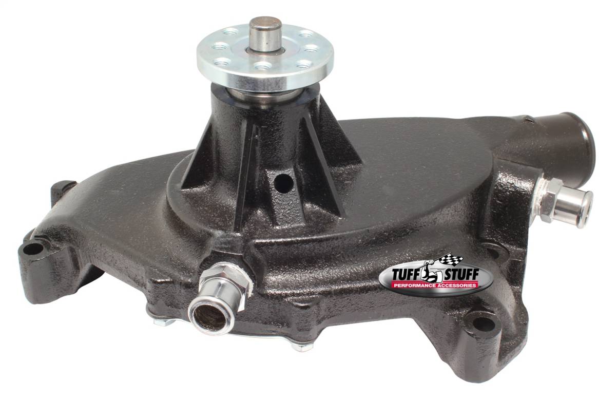Tuff Stuff Performance - Water Pump; 5.750 in. Hub Height - 5/8 in. Pilot - Short - Reverse Rotation - (2) Threaded Water Ports - Stealth Black Powder Coat - For Custom Serpentine Systems Only; 1494NCREV