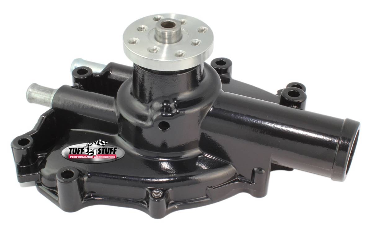Tuff Stuff Performance - Water Pump; 4.312 in. Hub Height - 3/4 in. Pilot - Shorty - Aluminum Casting - Stealth Black Powder Coat - Driver Side Inlet; 1625NI