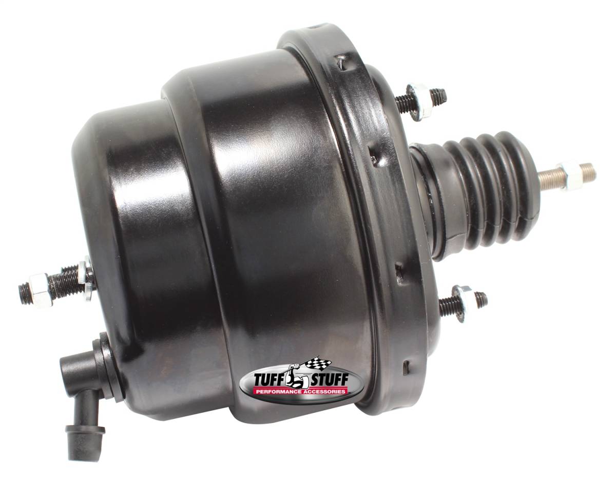 Tuff Stuff Performance - Power Brake Booster; Univ. - 7 in. - Dual Diaphragm - Incl. 3/8 in.-16 Mtg. Studs And Nuts - Fits Hot Rods/Customs/Muscle Cars - Stealth Black Powder Coat; 2222NC