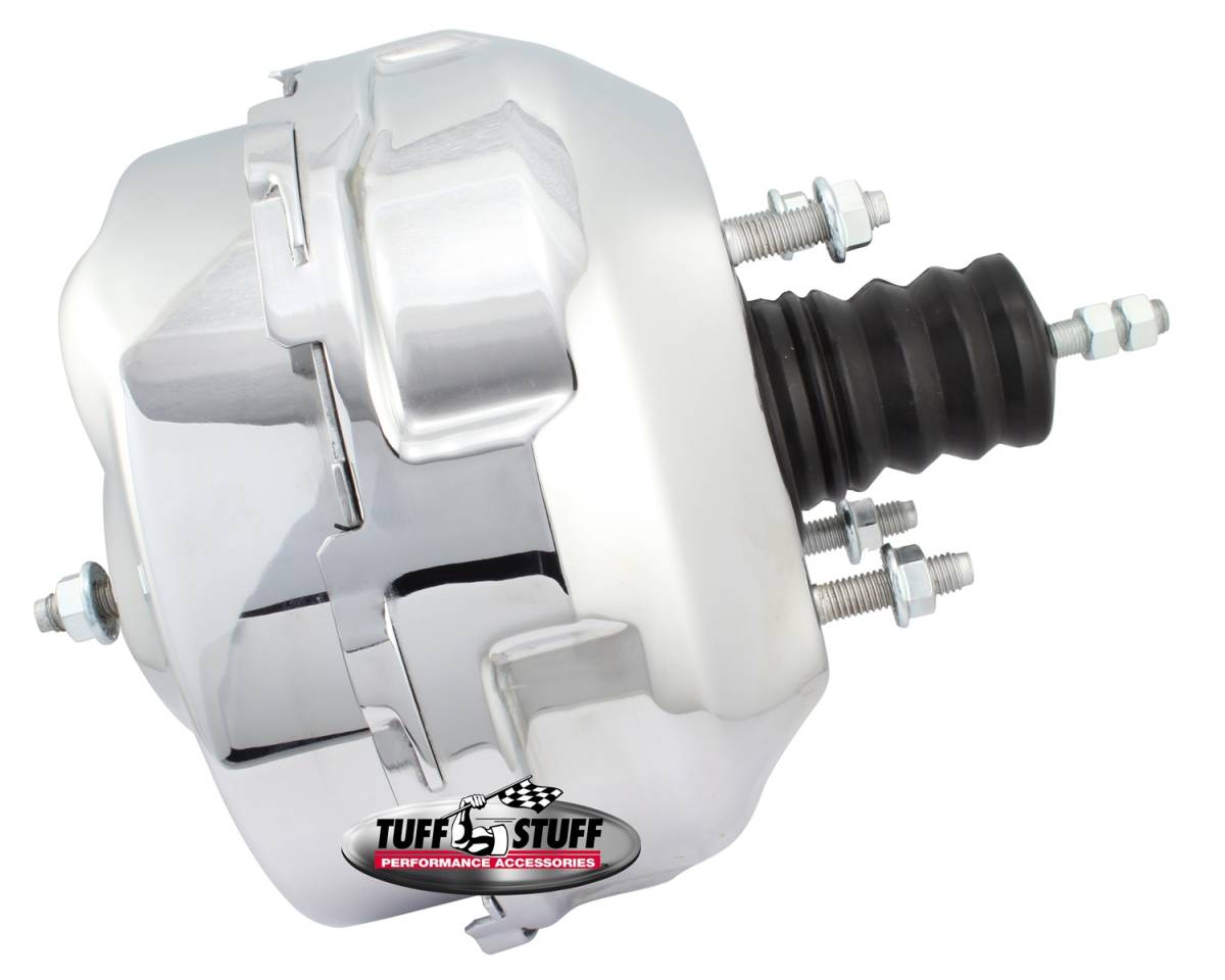 Tuff Stuff Performance - Power Brake Booster; 9 in. - Dual Diaphragm - Rod Length 4.12 in. - Incl. 3/8 in.-16 Mtg. Studs And Nuts - Fits Hot Rods/Customs/Muscle Cars - Chrome; 2229NA