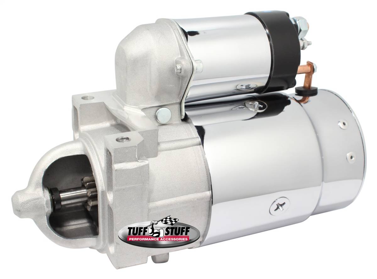 Tuff Stuff Performance - Starter; Full Size - 10MT - Straight Mounting Block - 2 Long Straight Bolts - For Stock Flywheels ONLY - Chrome; 3570A