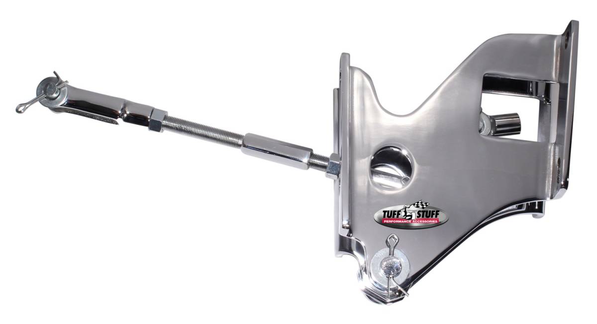 Tuff Stuff Performance - Power Brake Booster Bracket; Incl. Pedal Rod - w/2 Hole OEM Bracket Setups - 1960-1972 Chevy/GM Truck - For Brake Booster PN[2122/2123/2124/2128/2222/2223/2224/2228] - Chrome; 4653A