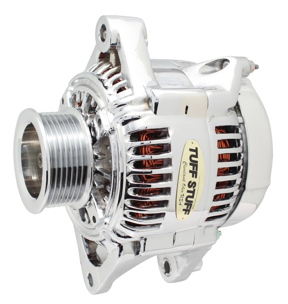 Tuff Stuff Performance - Alternator; 175 AMP Upgrade - OEM Wire - 7 Groove Pulley - External Regulator - Chrome; 7510C