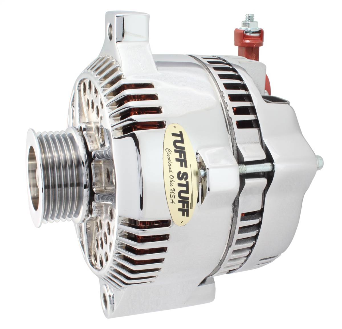 Tuff Stuff Performance - Alternator; 225 AMP - OEM Wire - 6 Groove Pulley - Polished; 8266DP