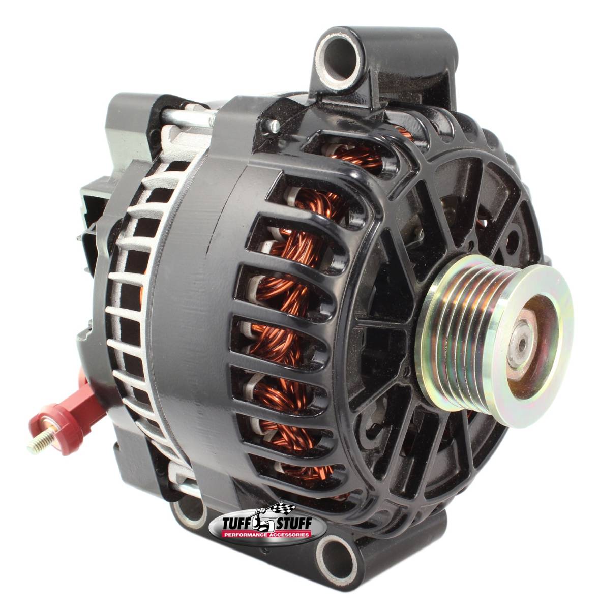 Tuff Stuff Performance - Alternator; 225 AMP - OEM Wire - 6 Groove Pulley - Black; 8437C