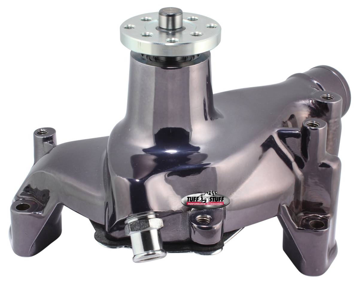 Tuff Stuff Performance - Water Pump; 6.937 in. Hub Height - 5/8 in. Pilot - Long - Flat Smooth Top - Black Chrome; 1448NA7