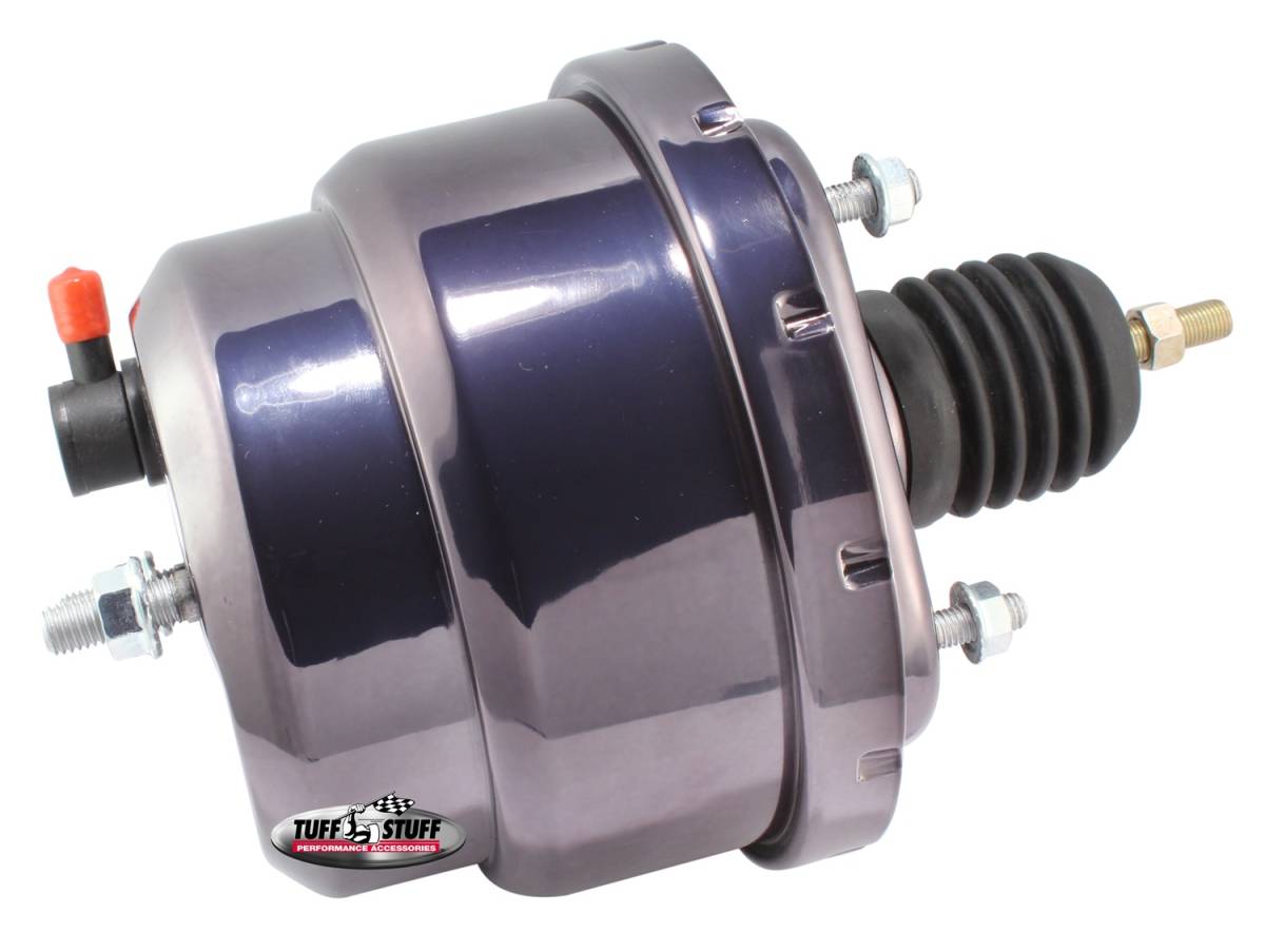 Tuff Stuff Performance - Power Brake Booster; Universal - 7 in. - Dual Diaphragm - Incl. 3/8 in.-16 Mtg. Studs And Nuts - Fits Hot Rods/Customs/Muscle Cars - Black Chrome; 2222NA7