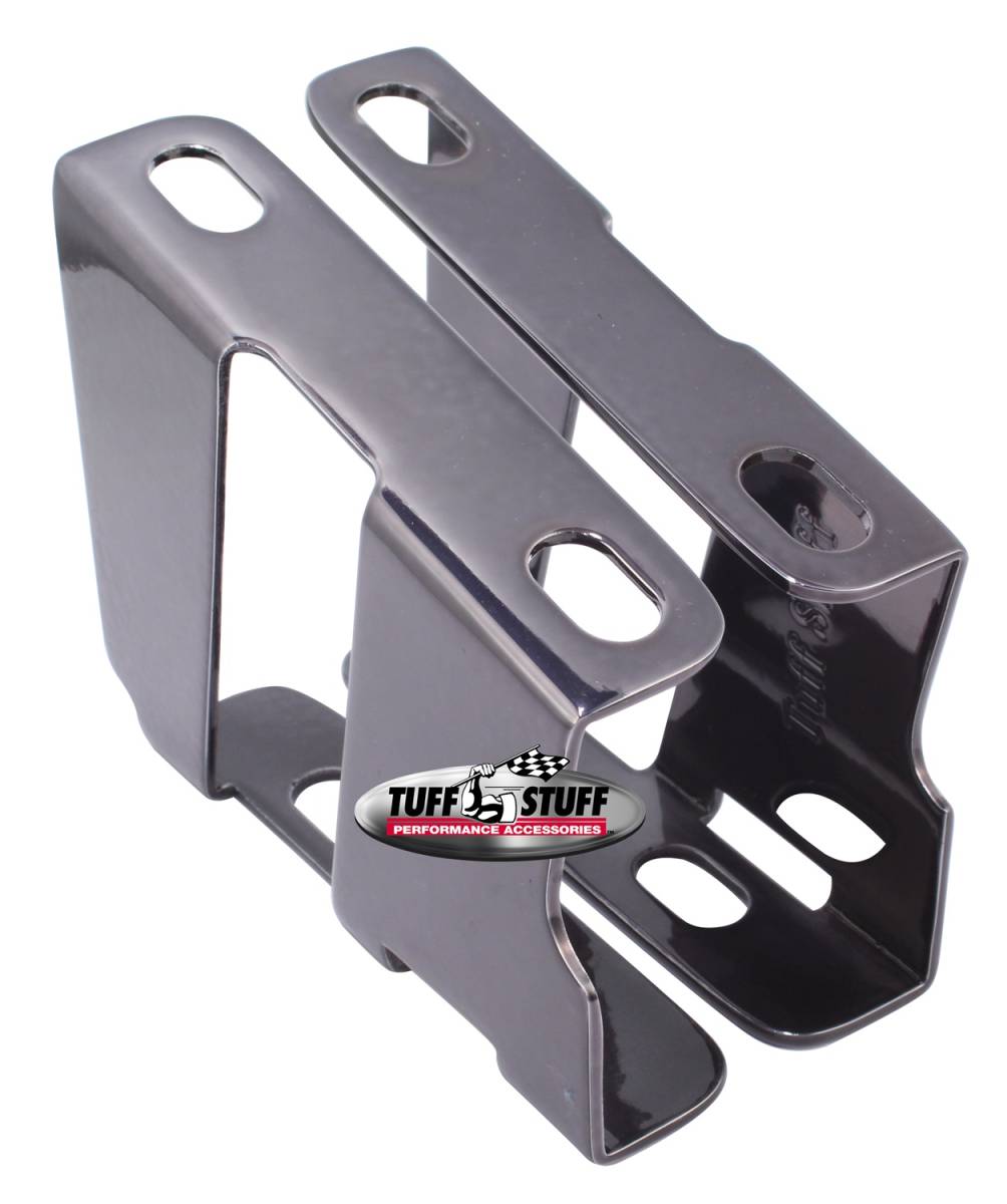Tuff Stuff Performance - Power Brake Booster Bracket; Incl. Left And Right Side - 1955-1964 GM - For Brake Booster PN[2121/2122/2123/2124/2221/2222/2223/2228/2229/2231] - Black Chrome; 4651A7