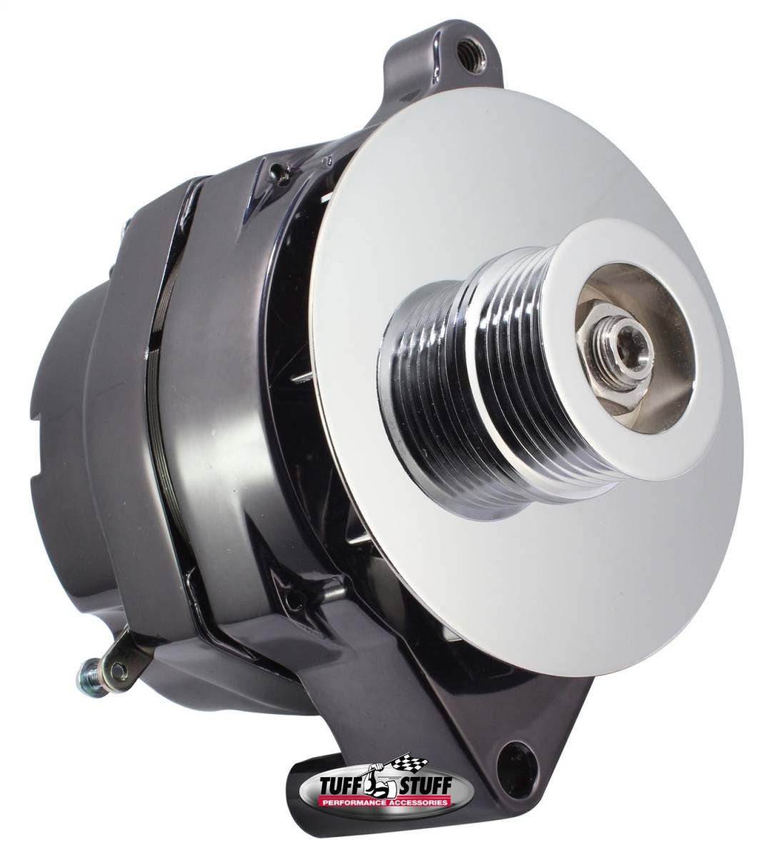 Tuff Stuff Performance - Alternator; 100 AMP - Smooth Back - 1 Wire - 6 Groove Pulley - Black Chrome; 7068RD6G7