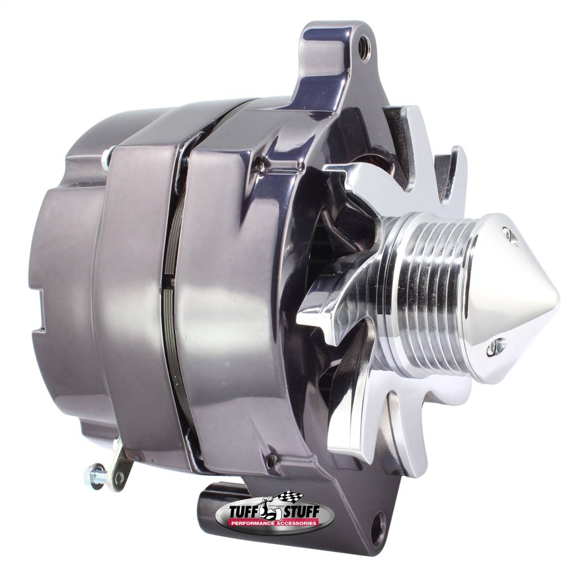 Tuff Stuff Performance - Alternator; 140 AMP - Smooth Back - 1 Wire - 6 Grove Bullet Pulley - Black Chrome; 7069ABULL6G7