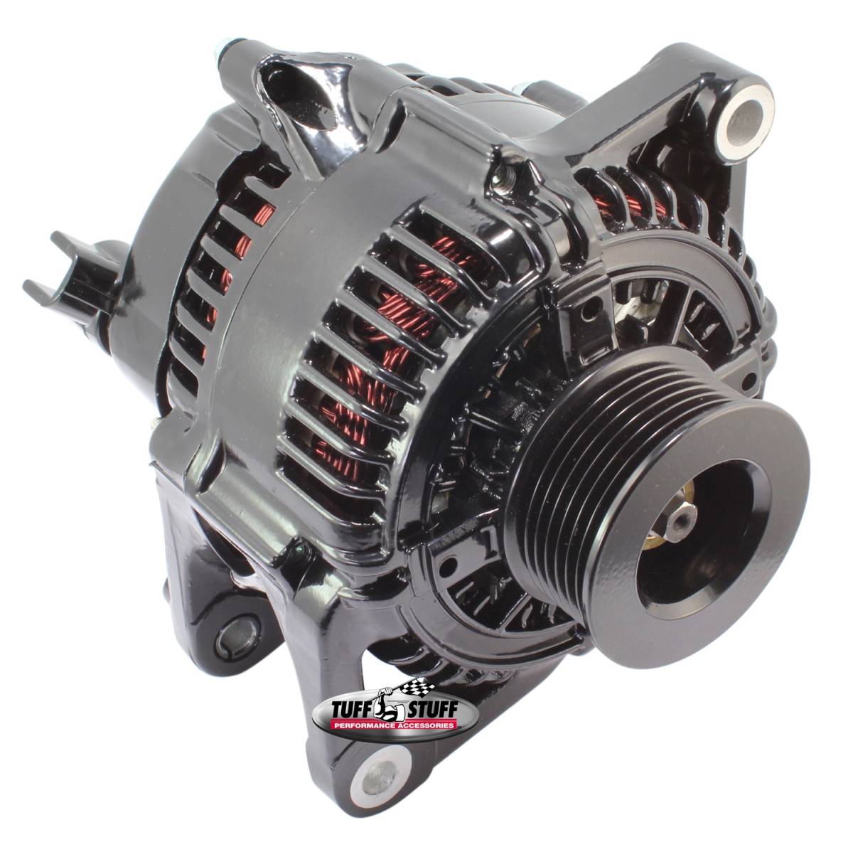 Tuff Stuff Performance - Alternator; 175 AMP Upgrade - OEM Wire - 7 Groove Pulley - External Regulator - Stealth Black; 7510E