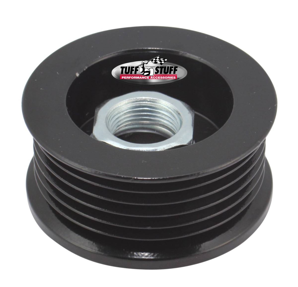 Tuff Stuff Performance - Alternator Pulley; 2.25 in. - 6 Groove Serpentine - Incl. Lock Washer/Nut - Stealth Black; 7610AB