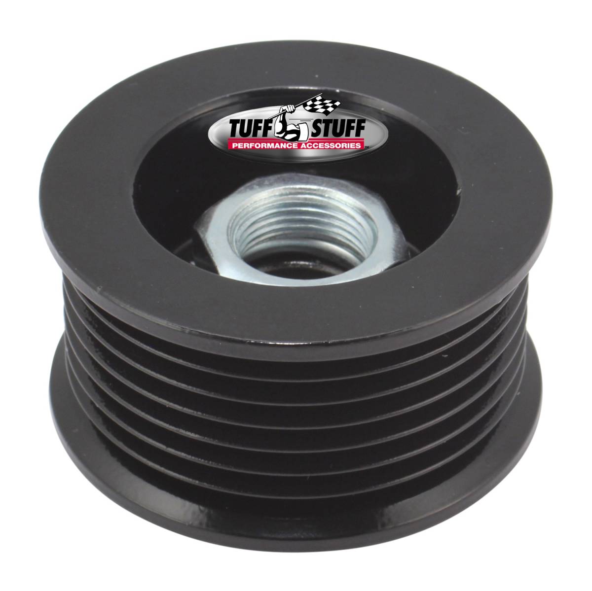 Tuff Stuff Performance - Alternator Pulley; 2.25 in. - 7 Groove Serpentine - Incl. Lock Washer/Nut - Stealth Black; 7610CB