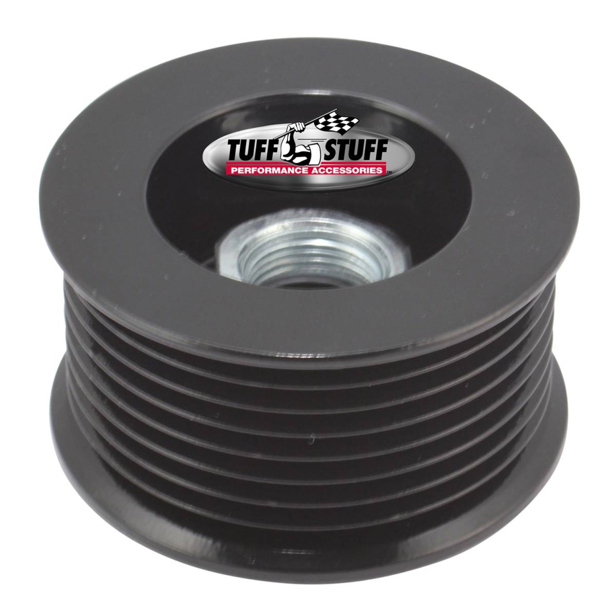 Tuff Stuff Performance - Alternator Pulley; 2.25 in. - 8 Groove Serpentine - Incl. Lock Washer/Nut - Stealth Black; 7610DB