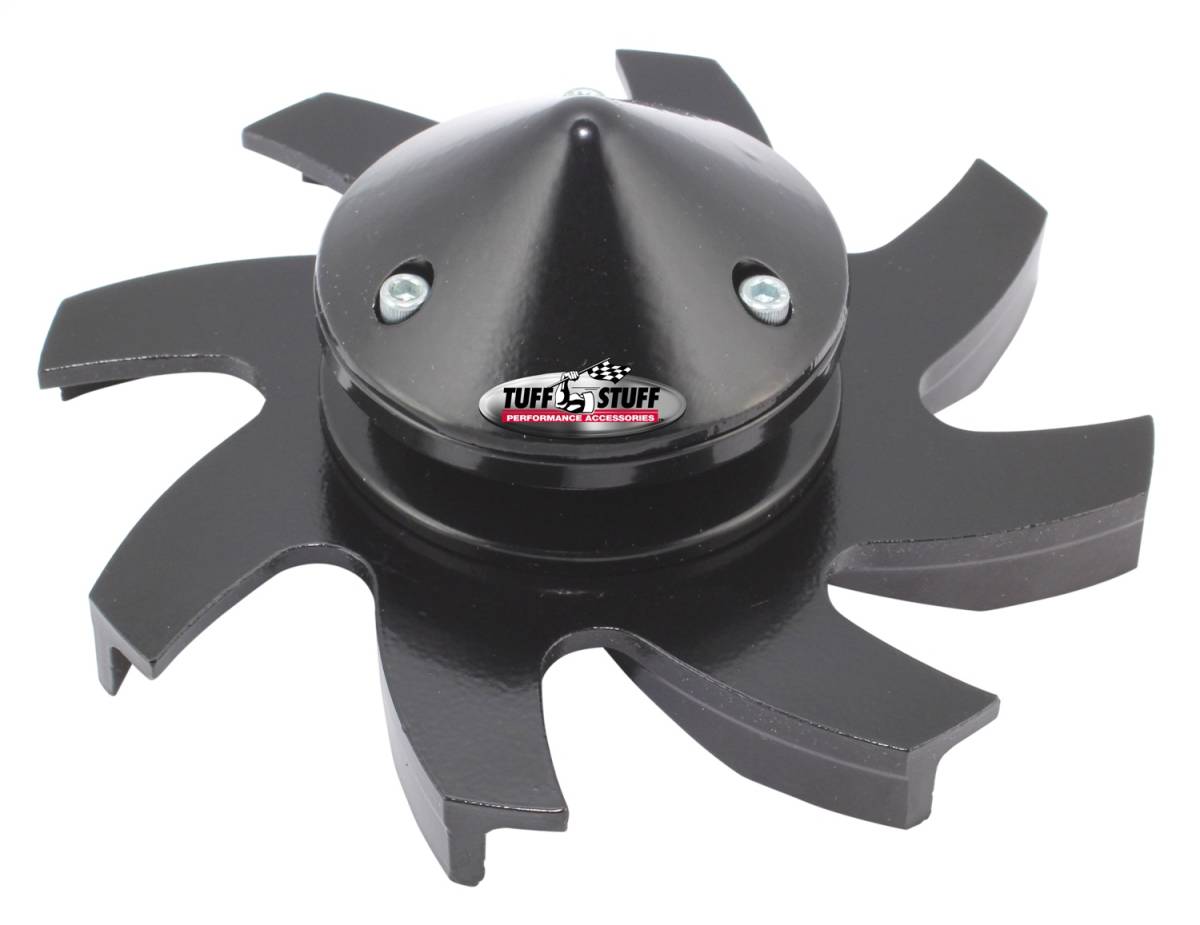 Tuff Stuff Performance - Alternator Pulley; Single V Groove Pulley - Billet Style - Incl. Fan/Lock Washer/Nut - Stealth Black; 7679BC