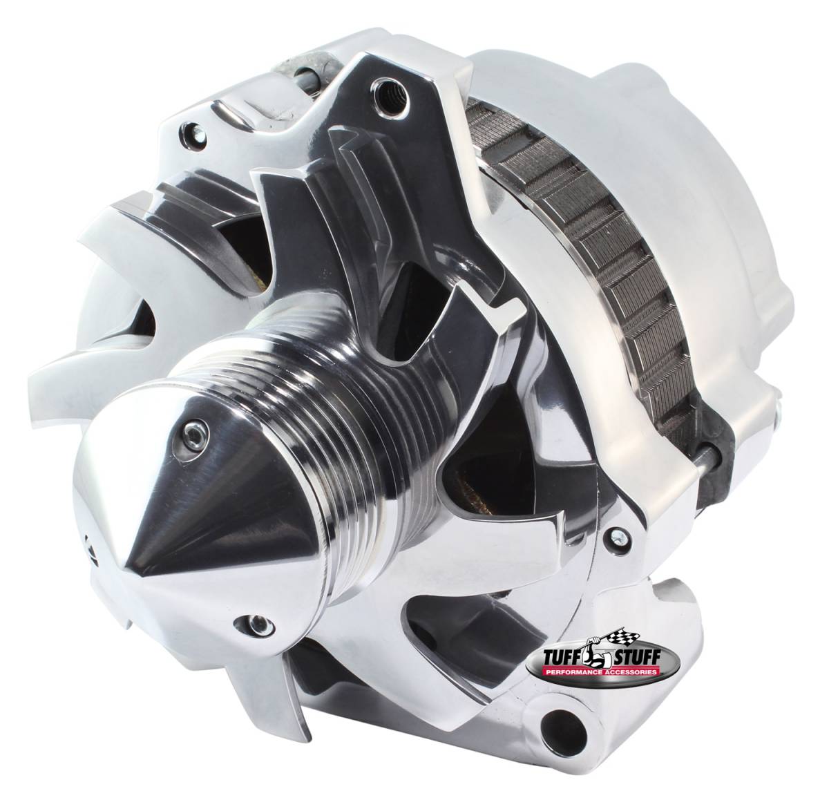 Tuff Stuff Performance - Alternator; 160 AMP - 1 Wire Or OEM Hookup - 6 Groove Pulley - Polished; 7860FP6G22