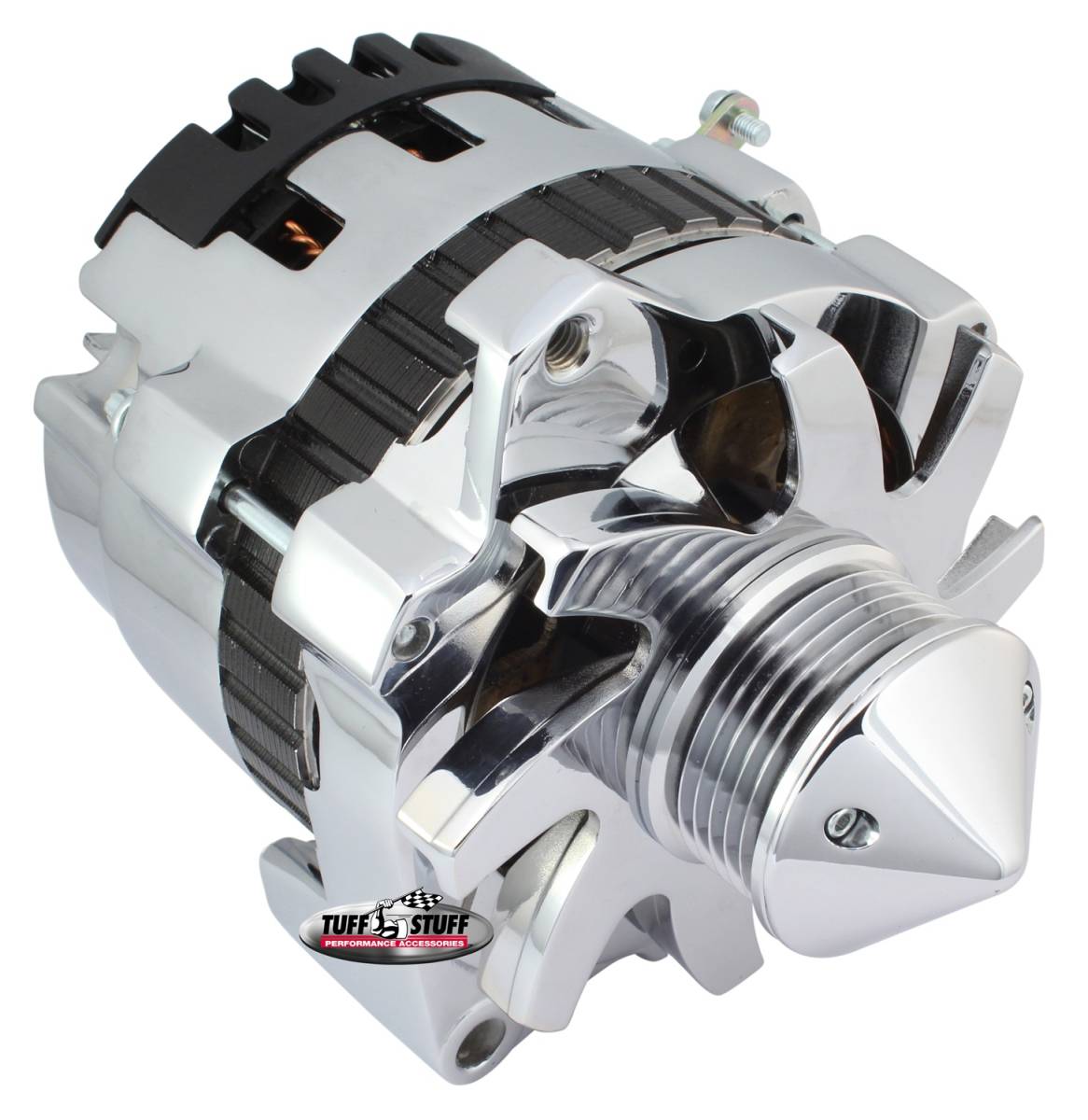 Tuff Stuff Performance - Alternator; 160 AMP - 1 Wire Or OEM Hookup - 6 Groove Pulley - Chrome; 7861F6G22