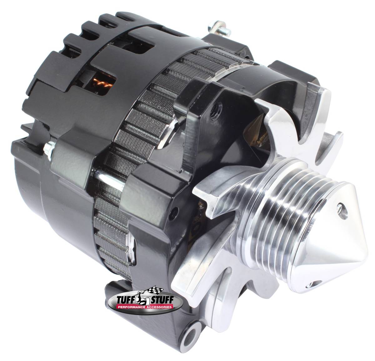 Tuff Stuff Performance - Alternator; 160 AMP - 1 Wire Or OEM Hookup - 6 Groove Pulley - Stealth Black; 7861G6G22