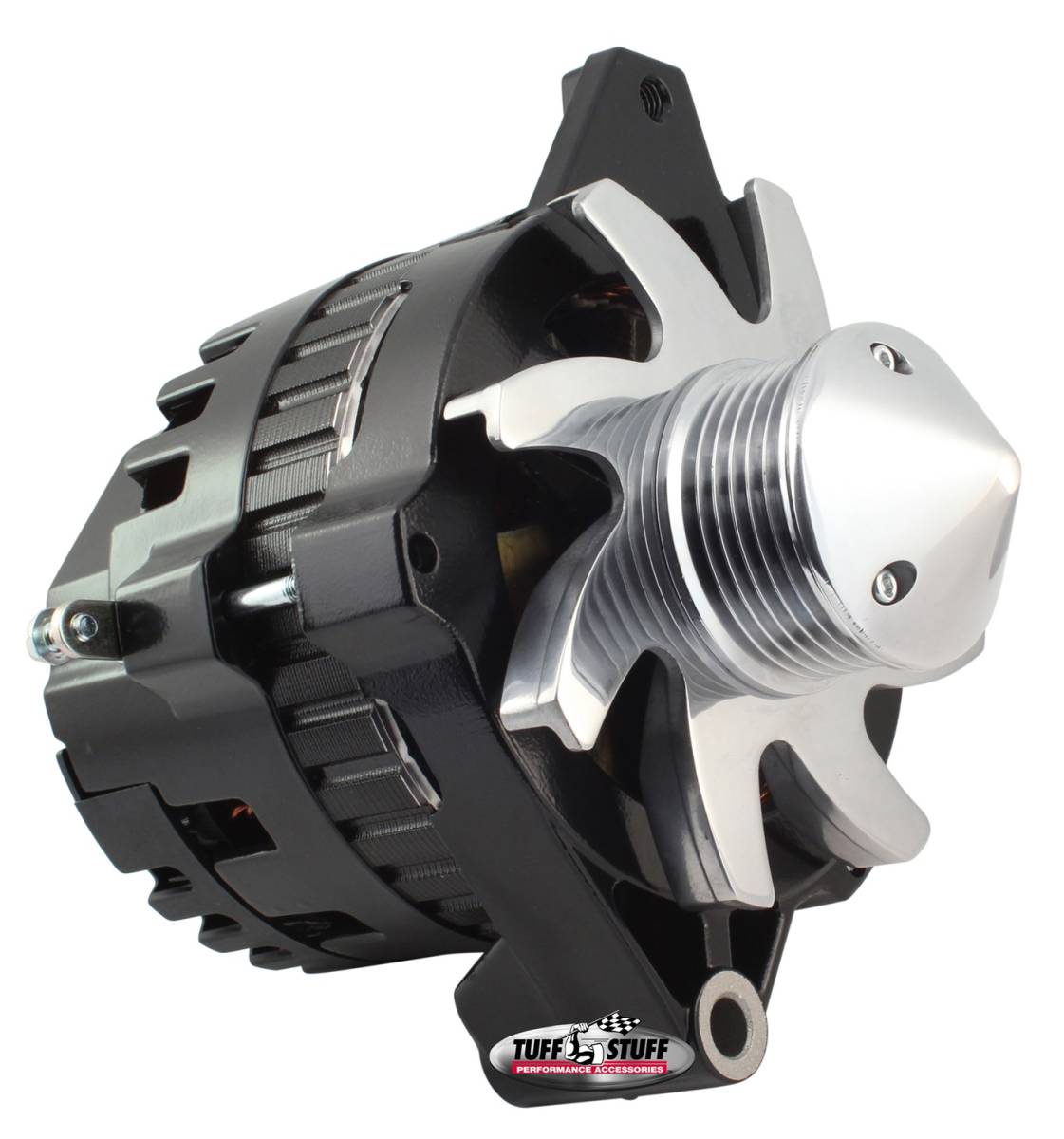 Tuff Stuff Performance - Alternator; 160 AMP - 1 Wire Or OEM Hookup - 6 Groove Pulley - Double Wide Heavy Duty Ball Bearings - Stealth Black; 7935G6G22
