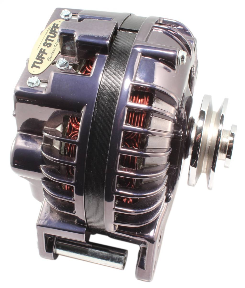 Tuff Stuff Performance - Alternator; 100 AMP - OEM Wire - Single Groove Pulley - Black Chrome; 8509RCSP7