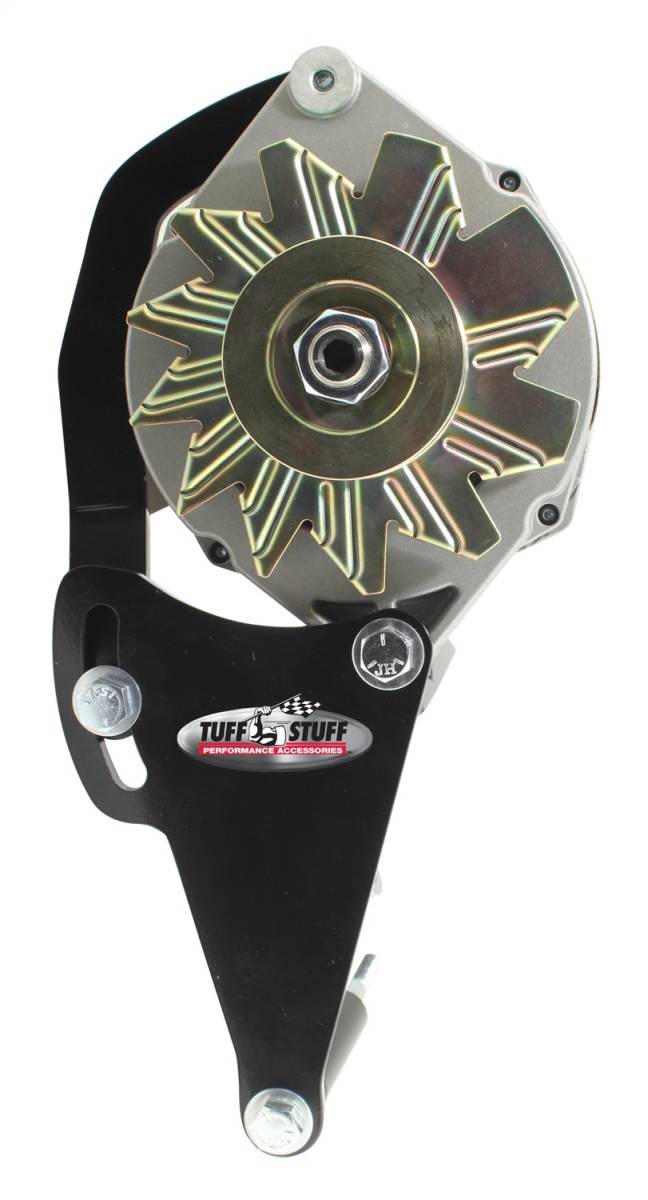 Tuff Stuff Performance - Alternator Bracket; For Use w/Chevy SBC Long Water Pump - Black Powder Coated; 7668B
