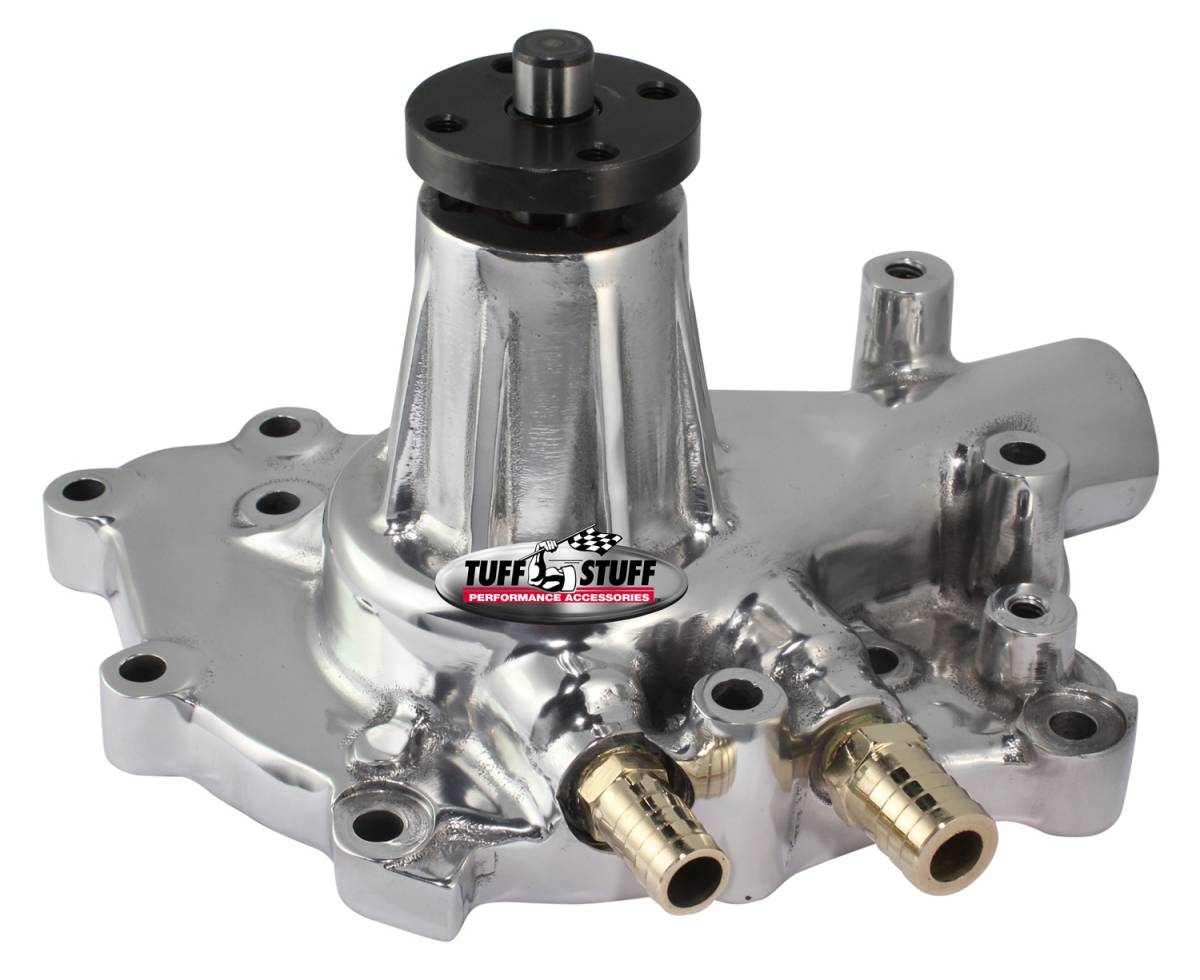 Tuff Stuff Performance - Water Pump; 5.437 in. Hub Height - 5/8 in. Pilot - w/Pass. Side Inlet - Aluminum Casting - Polished; 1432AB