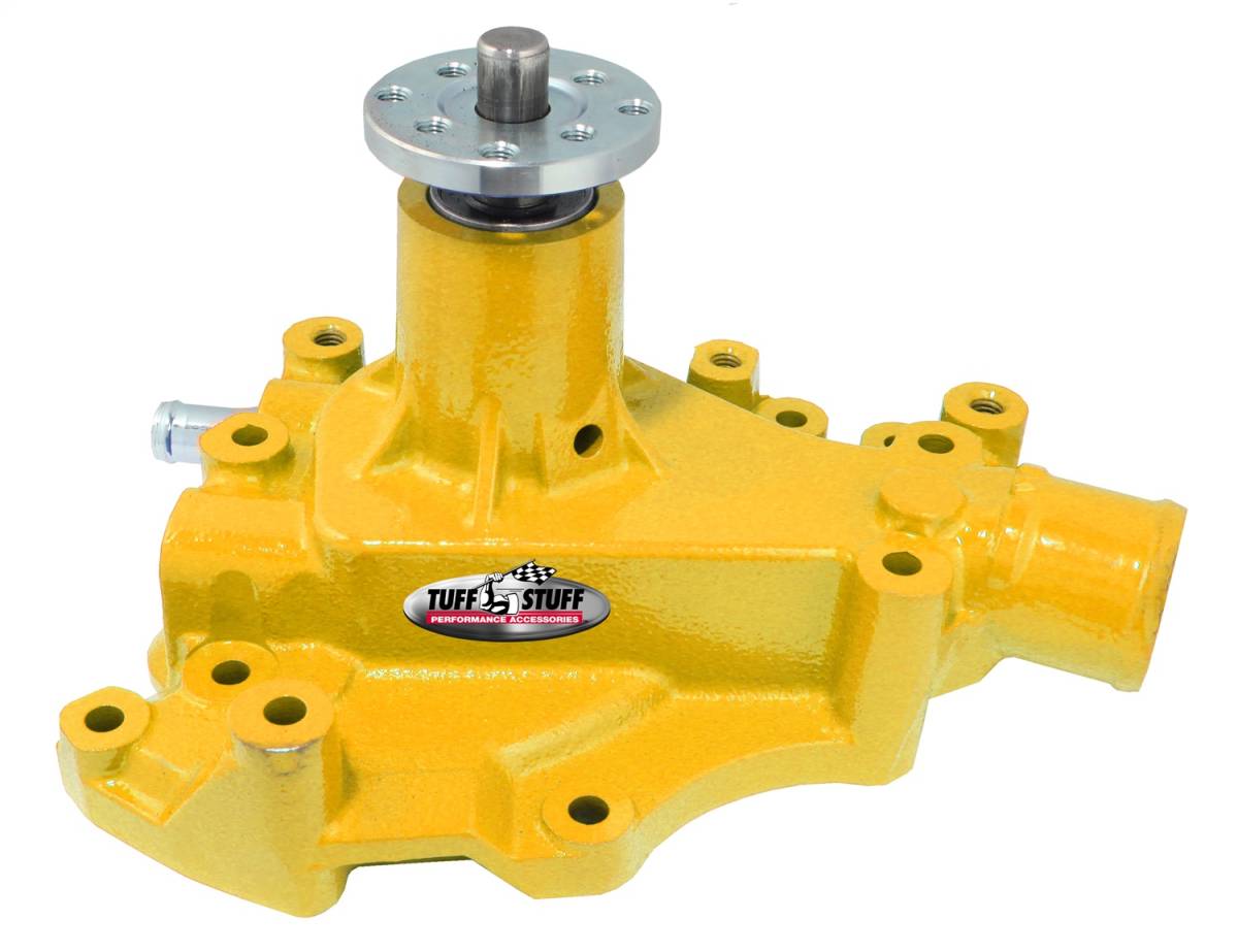 Tuff Stuff Performance - Water Pump; 5.687 in. Hub Height - 5/8 in. Pilot - w/Driver Side Inlet - Cleveland Only - Yellow; 1469CYELLOW