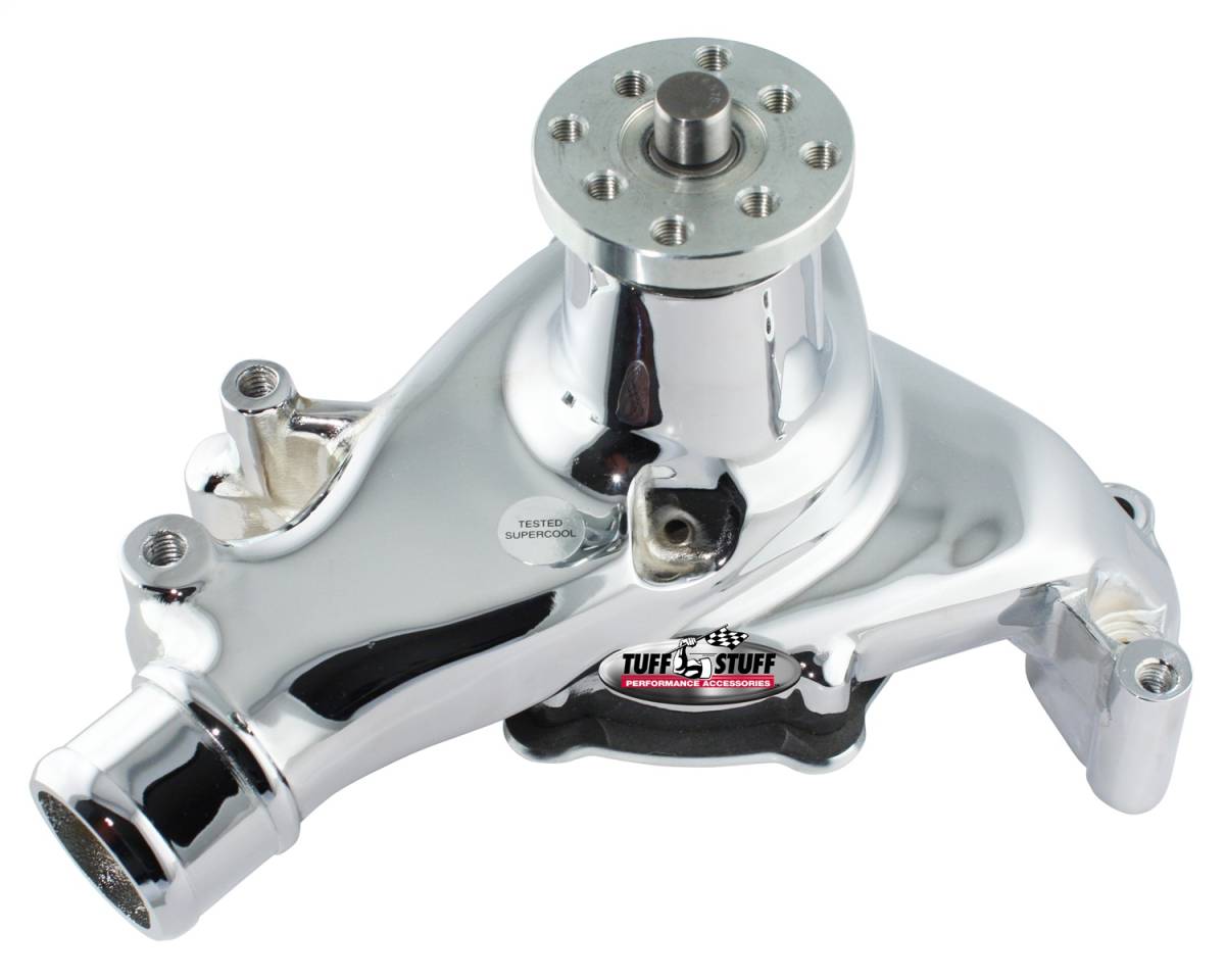 Tuff Stuff Performance - Water Pump; 6.937 in. Hub Height - 5/8 in. Pilot - Long - Reverse Rotation - Aluminum Casting - Chrome - For Custom Serpentine Systems Only; 1511NAREV