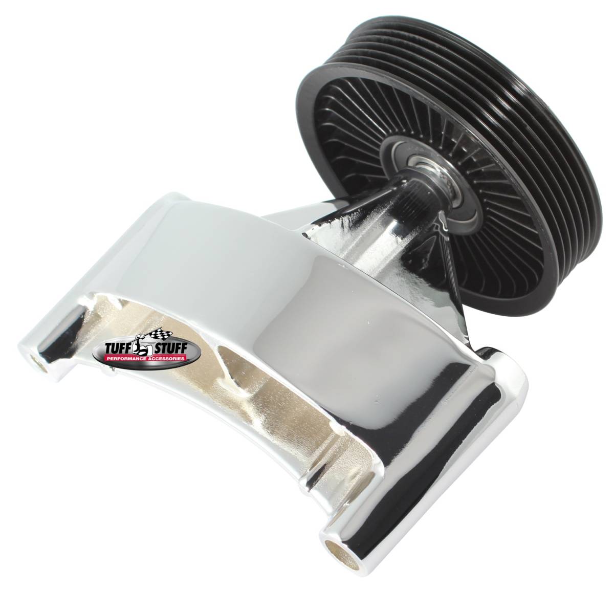 Tuff Stuff Performance - Smog Pump Idler Bracket; Incl. Alum. Brackets/Idler Pulley w/Bearing/Pulley Mounting Bolt/Washer - Polished; 1700B
