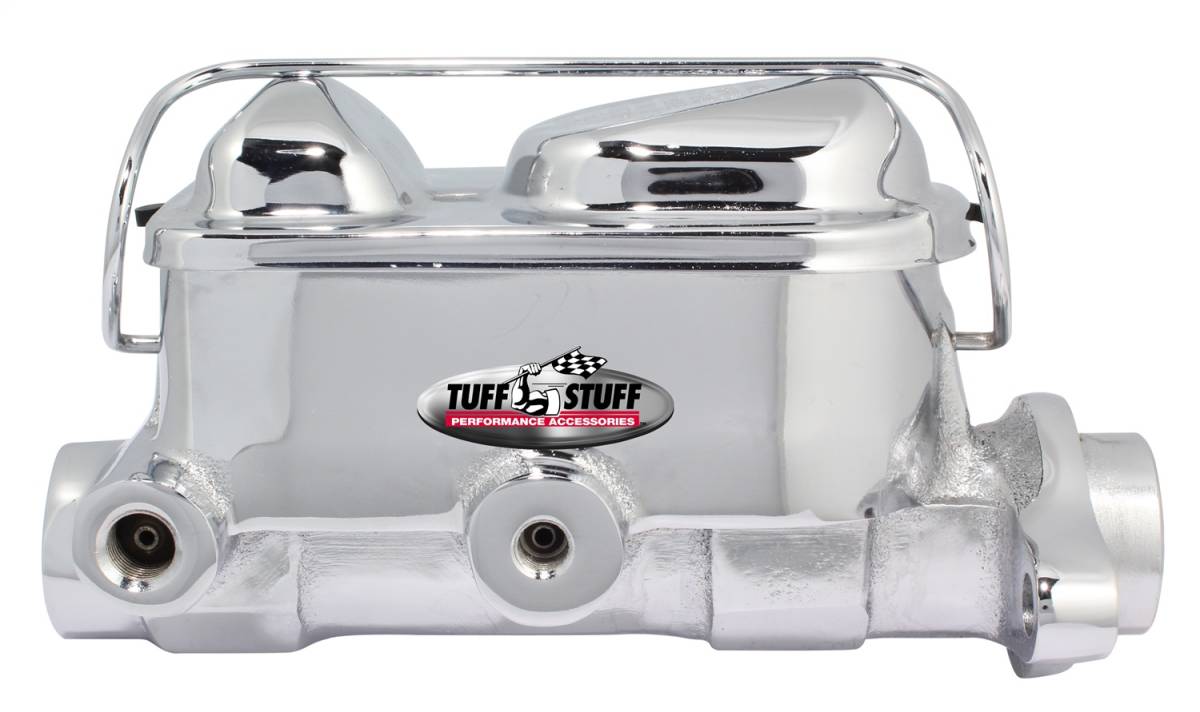 Tuff Stuff Performance - Brake Master Cylinder; Dual Reservoir - 1 in. Bore - 3/8 in-24 And 1/2 in.-20 Ports - 3 1/8 in. Mounting Hole Spacing - Chrome; 2017NA