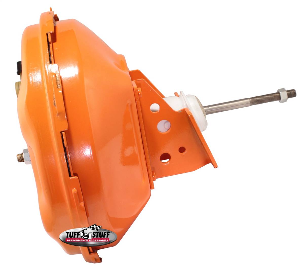 Tuff Stuff Performance - Power Brake Booster; Univ. - 11 in. - Single Diaphragm - Incl. 3/8 in.-16 Mtg. Studs And Nuts - Fits Hot Rods/Customs/Muscle Cars - Orange Powdercoat; 2227NBORANGE