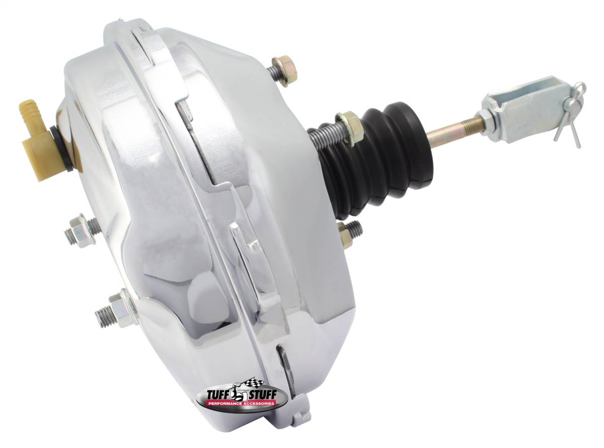 Tuff Stuff Performance - Power Brake Booster; 9 in. - Single Diaphragm - 3/8 in.-16 Mtg. Studs And Nuts - Chrome; 2233NA