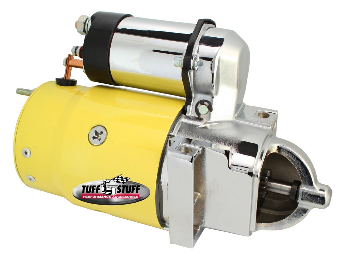 Tuff Stuff Performance - Starter; Full Size - Staggered Bolt Pattern - Yellow Powdercoat w/Chrome Accents; 3510BYELLOW