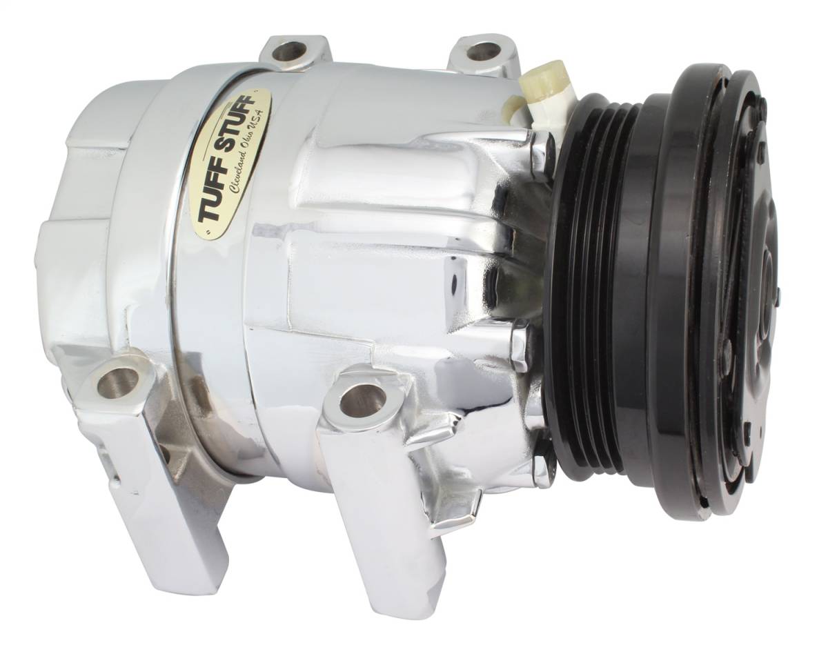 Tuff Stuff Performance - A/C Compressor; 4 Groove Pulley - Polished; 4510NB