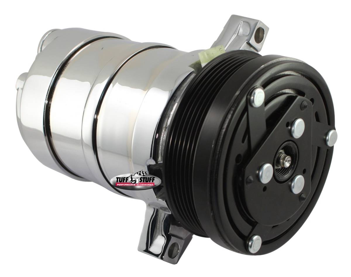 Tuff Stuff Performance - A/C Compressor; 6 Groove Pulley - Chrome; 4511NA