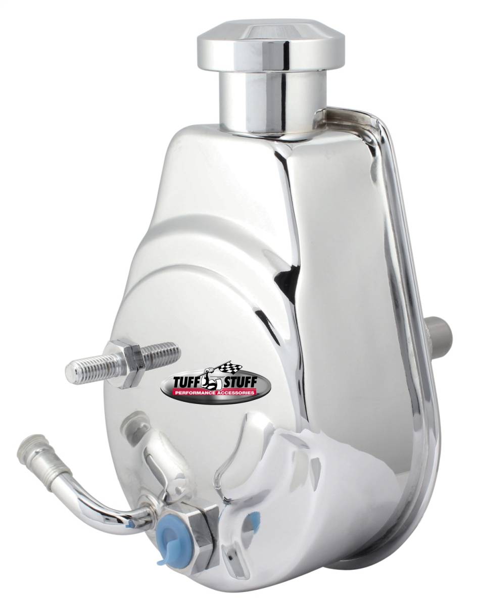 Tuff Stuff Performance - Power Steering Pump; Direct Fit - 3/4 in. Press Fit Shaft - M10x1.5 Mounting - Chrome; 6179A