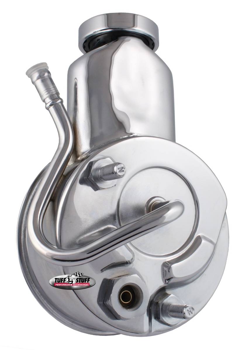 Tuff Stuff Performance - Power Steering Pump; Direct Fit - 5/8 in. Keyed Shaft - 3/8 in.-16 Mounting - Chrome; 6192A
