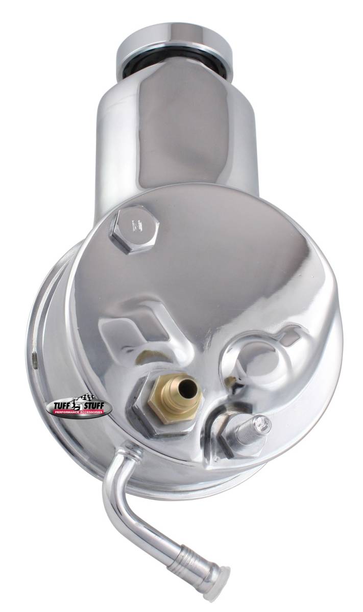 Tuff Stuff Performance - Power Steering Pump; Direct Fit - 5/8 in. Keyed Shaft - 3/8 in.-16 Mounting - Chrome; 6195A