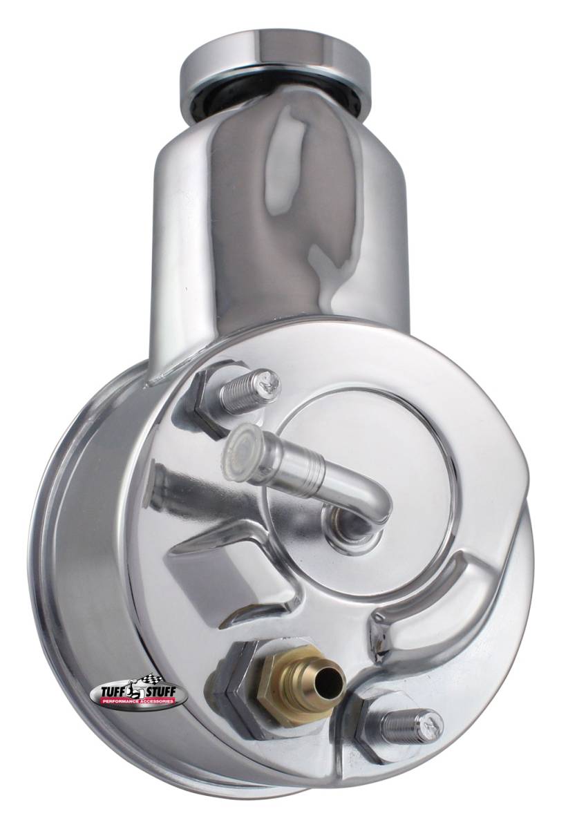 Tuff Stuff Performance - Power Steering Pump; Direct Fit - 5/8 in. Keyed Shaft - 3/8 in.-16 Mounting - Chrome; 6198A